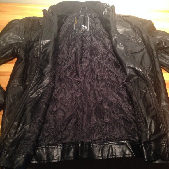 TXT Faux Leather Jacket - Picture 3 of 9
